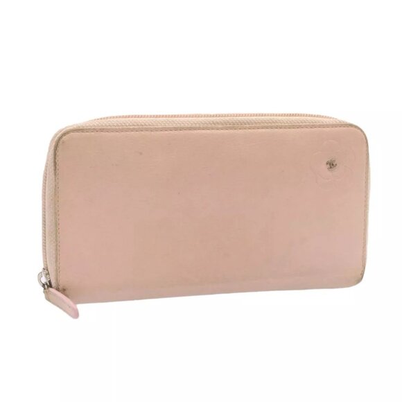 CHANEL Camelia Zip Around Wallet Leather Pink CC - Picture 1 of 16